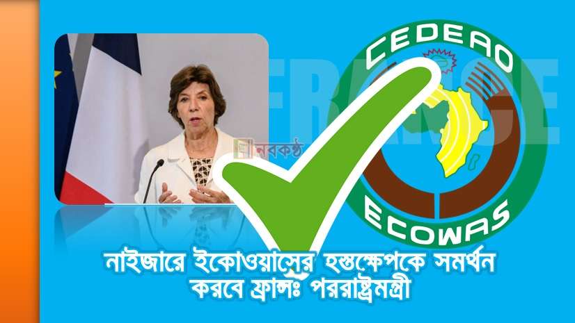 নাইজারে ইকোওয়াসের হস্তক্ষেপকে সমর্থন করবে ফ্রান্সঃ পররাষ্ট্রমন্ত্রী